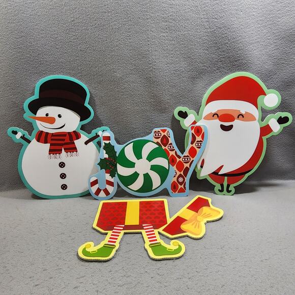 8 Pc Christmas Cut Out Yard Lawn Art Signs Stakes Walkway Outdoor Decorations - Picture 2 of 14